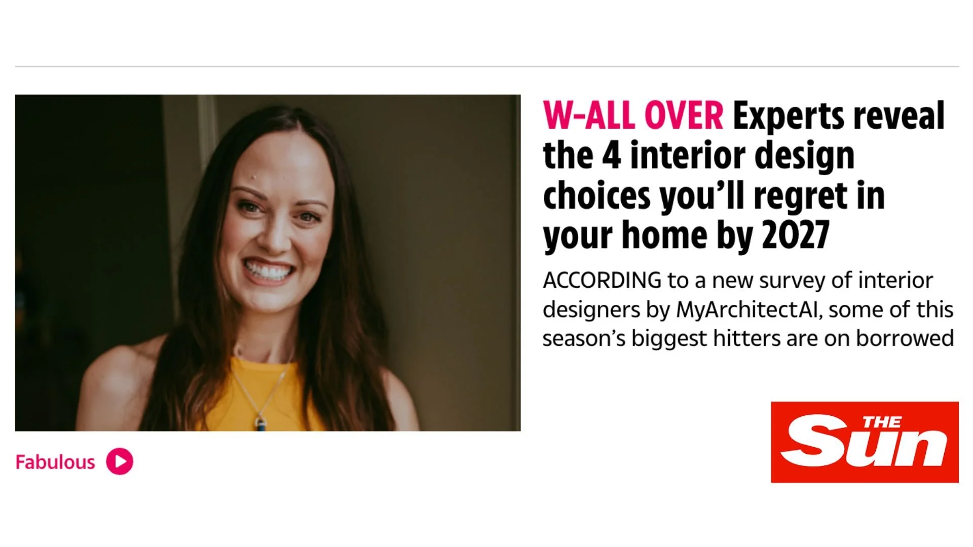 Featured in The Sun: Home interior design choices you’ll regret by 2027